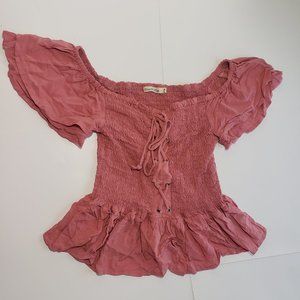 Top, Heart Hips, Pink, above/below the shoulder, to waist crop top, size Medium.